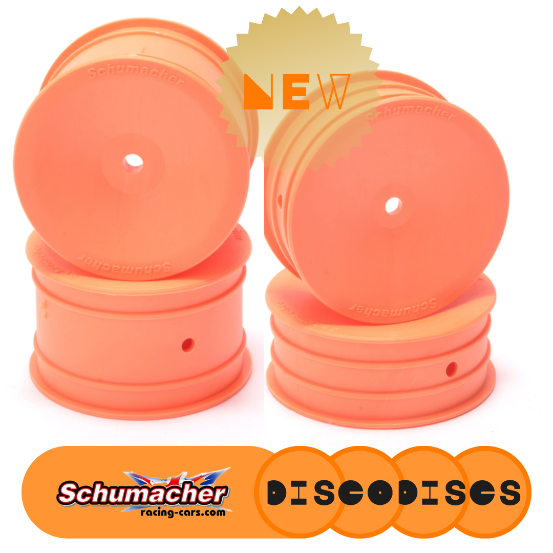 2.2 NEW Schumacher ORANGE — 2WD or 4WD full set of wheels