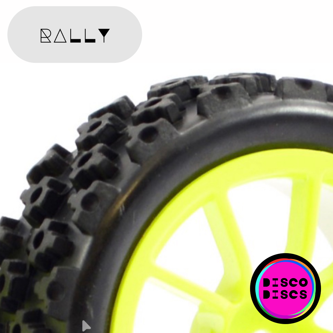 Fastrax 1/10th Rally Block Tyre 10 Spoke Neon Yellow Wheel (4)