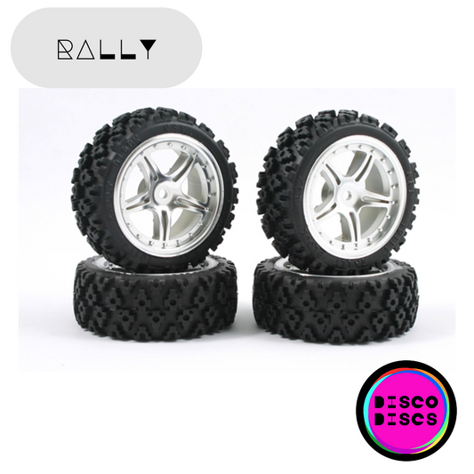 Fastrax 1/10th Rally Block Tyre 10 Spoke Chrome Wheel (4)