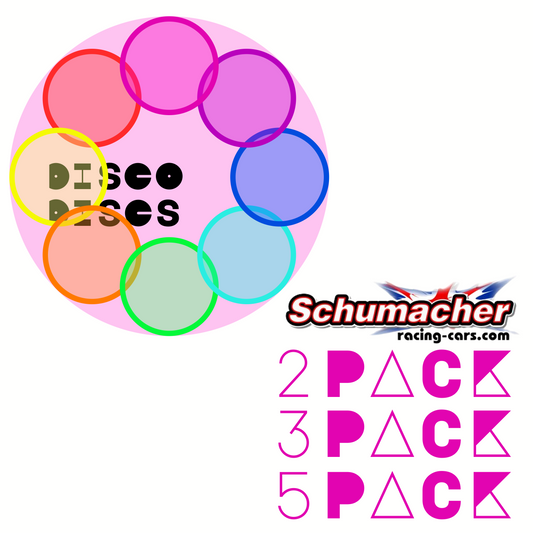 Two, 3, 5 PACK — Schumacher 2WD or 4WD Disco Discs wheels — Choose Your Colour