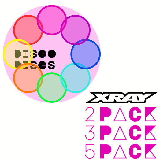Two, 3, 5 PACK — Xray 2WD or 4WD Disco Discs wheels — Choose Your Colour