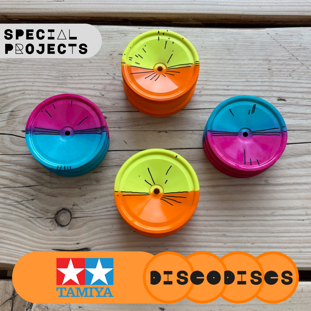 8.1 TAMIYA SPECIAL PROJECTS — DOUBLE DIPPED — full sets of Disco Discs wheels