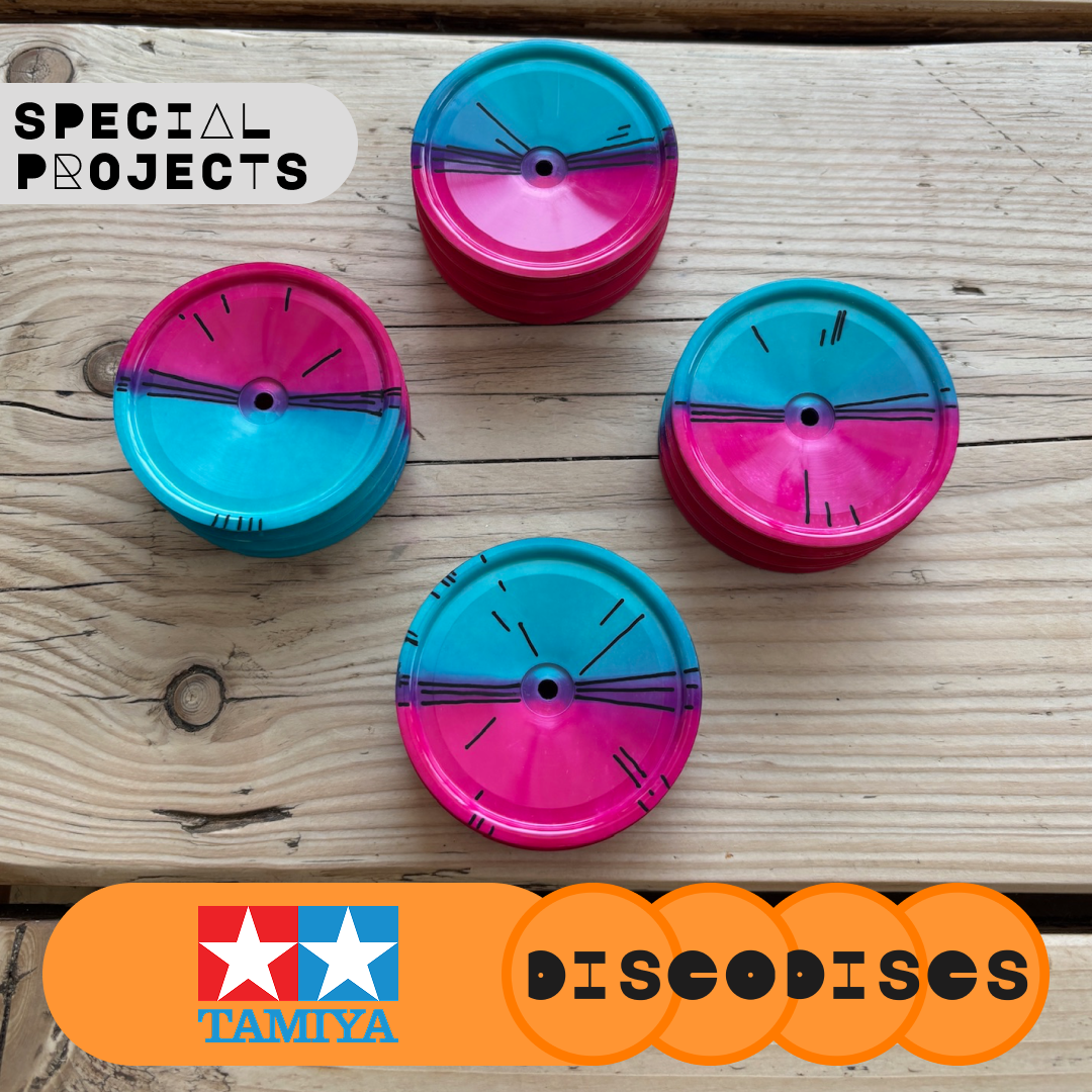 8.1 TAMIYA SPECIAL PROJECTS — DOUBLE DIPPED — full sets of Disco Discs wheels